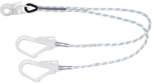 Eslinga bifurcada de retención en cuerda trenzada lg. 1,50 m con 3 conectores